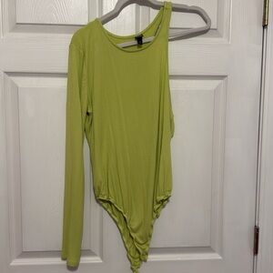 Long sleeve one shoulder bodysuit